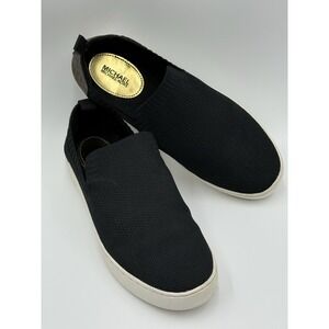 Michael Kors Brown Logo Back Black Mesh Slip-On Woman's Sneakers‎ Sz 8.5M